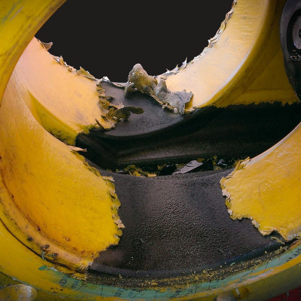 Ein Gas-Kugelhahn ist die Odorierung innen verschmutzt und porös