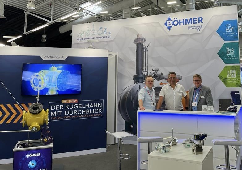 Böhmer-Ausstellerstand auf der DIAM Messe 2023 für Industriearmaturen.